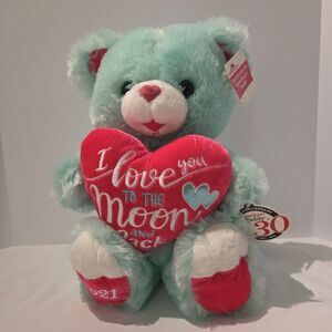 NWT Blue Sweetheart Teddy Bear Valentine w/ Pink Heart 2021 30th Anniversary